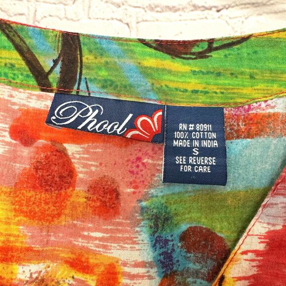 Phool Wms S Colorful Vivid Striped Smocked Maxi Dress Boho Fun Full Skirt - Picture 3 of 11